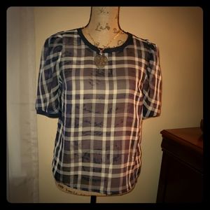 Sheer blouse- plaid